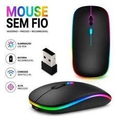 Mouse Sem Fio Bluetooth Recarregável Ergonômico, Para Notebook e PC