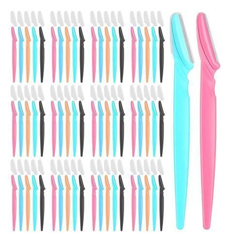 Kit 100 Navalhetes De Sobrancelha Buço Depilador Facial Inox
