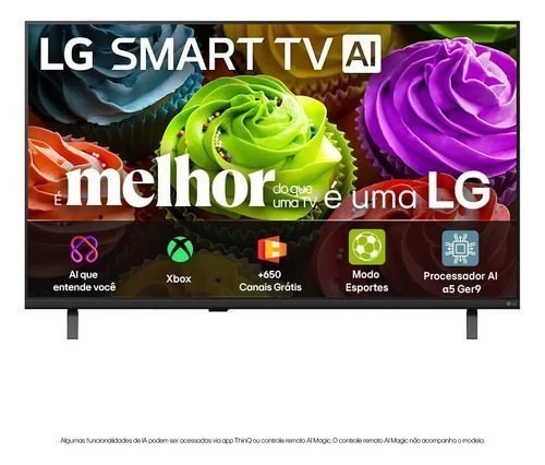Smart TV HD 32" LG LB650 AI 2026 Processador α5 Ger9 HDR10 Xbox Bluetooth Wi-Fi AI Search Google Gemini Canais Grátis webOS 26 - 32LB650BPSA