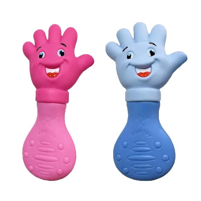 Mordedor Para Bebe Mãozinha Anti Stress da Gengiva Azul ou Rosa