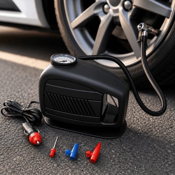 Mini Compressor De Ar Carro Portátil 12v 300psi Boias Bike Motos 3 Bicos