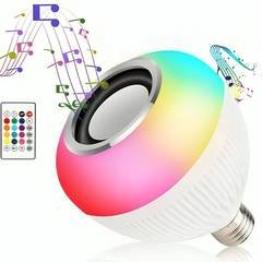 Lampada Bluetooth De Led Caixa De Som C Controle Rgb 12W