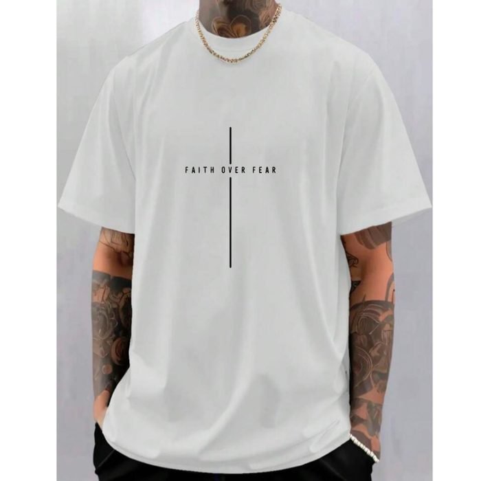 Camiseta Masculina Cruz Streetwear Minimalista Urbano Moderno