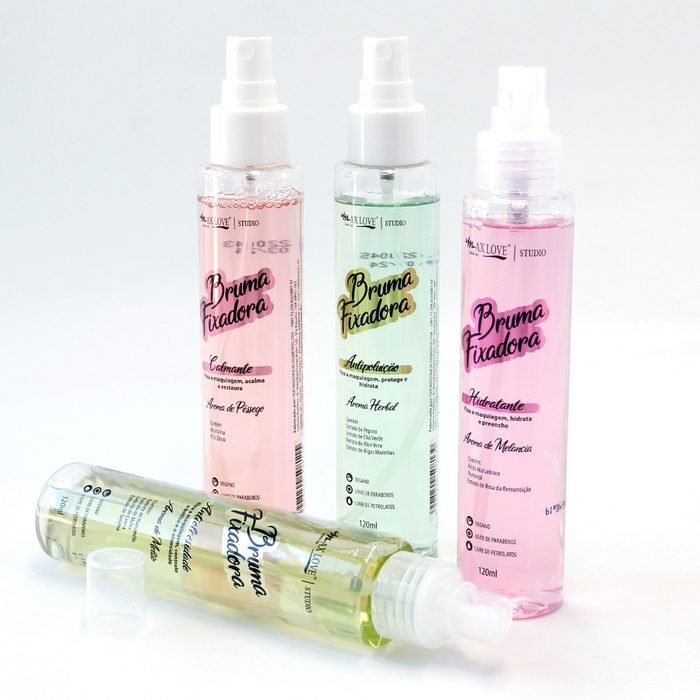 Bruma Fixadora de Maquiagem Vegana com Aroma Max Love 120ml Spray Fixador