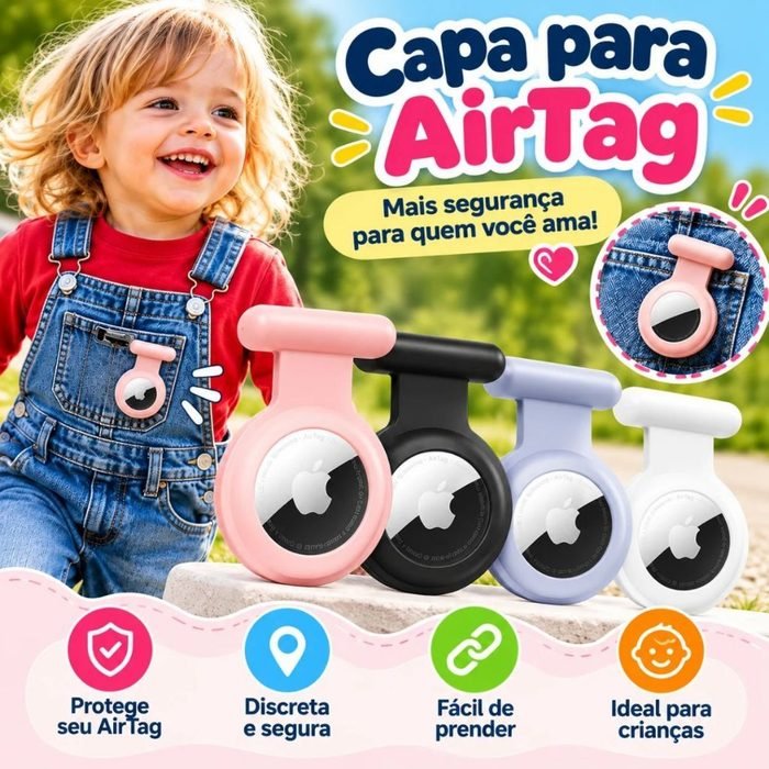 Capa Case Broche Alfinete para Airtag Xiaomi Tag Rastreador Redondo