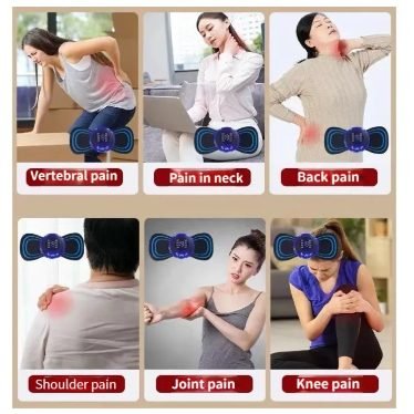 2 Para Alívio Da Dor Muscular Cervical Mini Massageador EMS Estimulador Elétrico De Pescoço Portátil