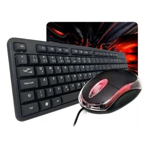Kit Teclado + Mouse + Mousepad Usb Pc Notebook Home Office