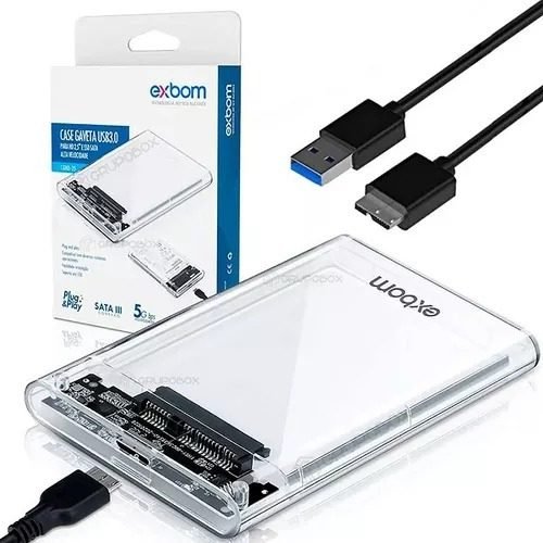 Case Externo 3.0 para HD 2,5'' e SSD SATA Notebook Usb 3.0 5Gbps PS4 PS5 Xbox One / Series