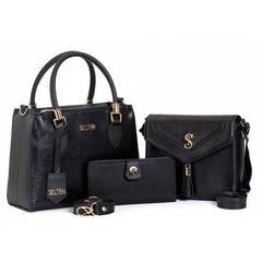 Kit Bolsa Lorena Transversal Alça Ajustável Tote Bolsa Tiracolo Modelo Tampa Lançamento com Carteira