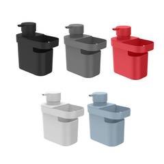 Dispenser de Detergente 650 ml Espaço Para Rodinho Bucha Praticidade Organização Na Pia Ou