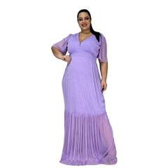 Vestido Feminino  Festa Plus Size Longo Tule Brilho Madrinha Oferta G1 G2 G3