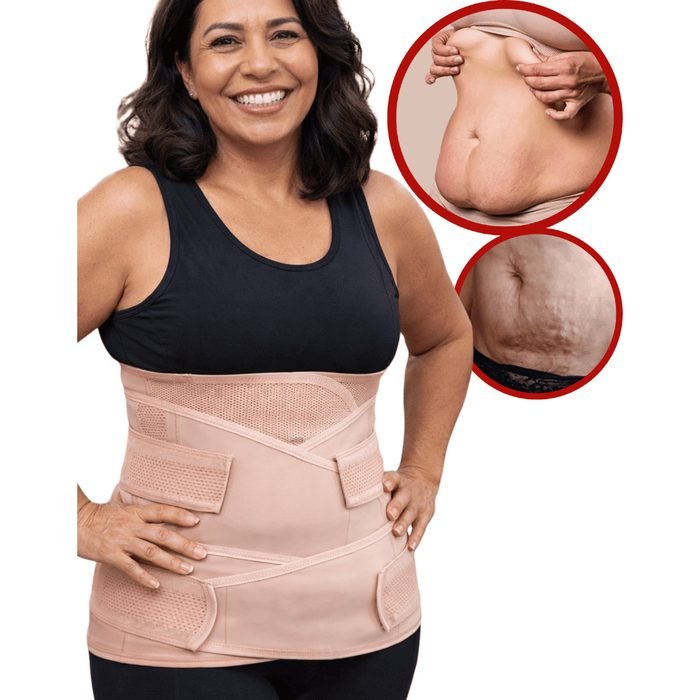 Kit de Cinta de Alta Compressão 3 em 1 para Pós Parto Modeladora Abdominal com Suporte