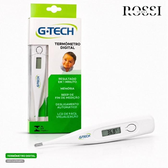 Termometro Digital G-TECH Clinico Adulto e Infantil com Protetor de Acrílico