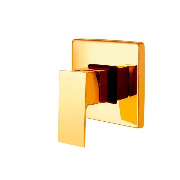 Registro Misturador Monocomando Quadrado Para Duchas Chuveiro - Dourado