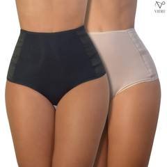VIÉRE Kit 2 Calcinha Cintura Alta Modeladora Redutora de Culote