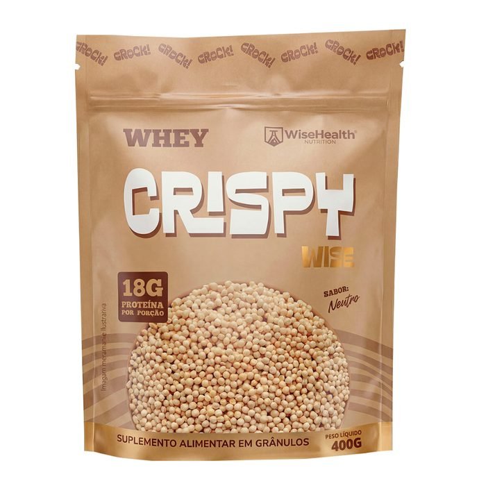 CRISPY WISE (400g) - Crispie proteico à base de Whey Protein 18g de Proteína Porção Sabor Neutro