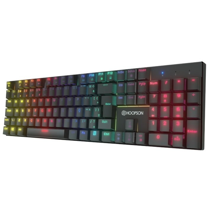 Teclado Gamer Mecanico Profissional LED Rainbow Teclado Gamer Iluminação LED RGB USB ABNT2 Hoopson MJ-91