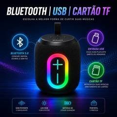Caixa de Som Portatil Bluetooth RGB LED Som Potente Melhor USB