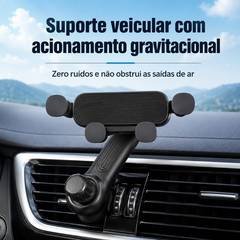 Suporte Celular Veicular Gravidade Automatico Saida Ar Condicionado Carro Uber 360 Graus Universal Firme Nao Cai Top