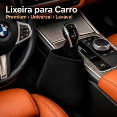 Lixeira Para Carro Automotiva Premium Neoprene Lavável Universal Câmbio Encosto Banco Lixinho Preto