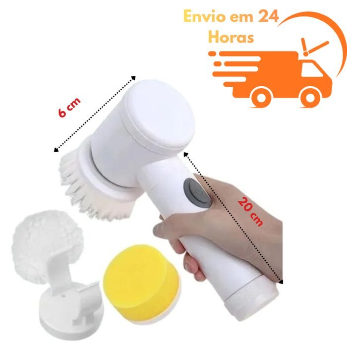 Escova eletrica de limpeza pesada 3 em 1 recarregavel