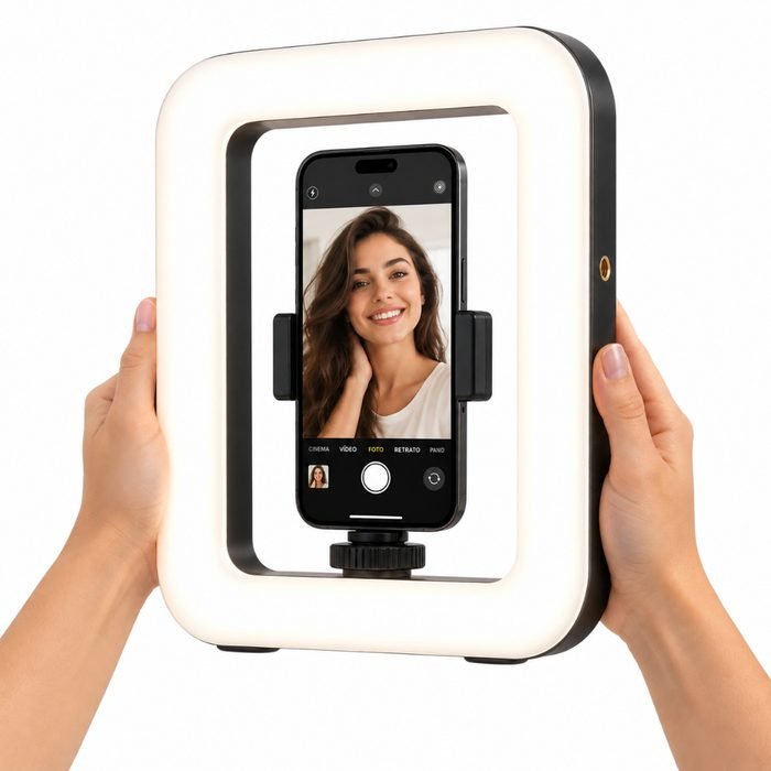 Ring Light Profissional Led Portatil Iluminador Luz para Celular Selfie Maquiagem Video Recarregavel
