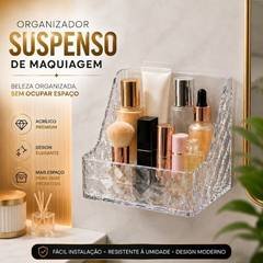 Porta Maquiagem Suspenso Acrílico Premium Organizador de Parede Cosméticos Verde