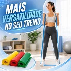Kit Faixas Elásticas Theraband Fisioterapia Pilates Yoga Alongamento Látex 1,5m 