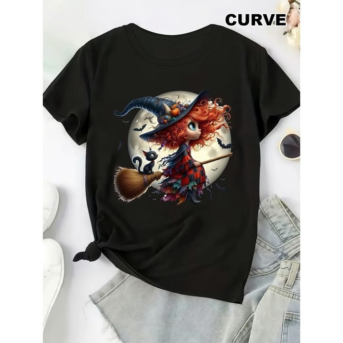 Camiseta Feminina Bruxa Vassoura Mágica Estampa Mulheres Única 100% algodão