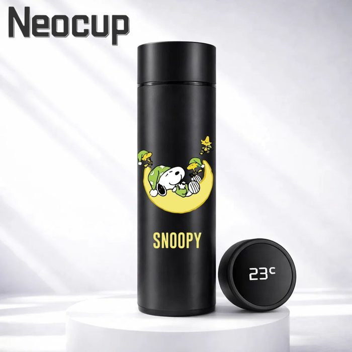 Garrafa Térmica Aço Inoxidável 304 Disney Peanuts X Snoopy com Termômetro digital 500ml