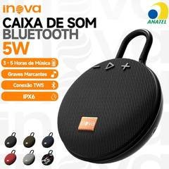 INOVA Caixa de Som Bluetooth Mini Clip 5W Portátil À Prova d'Água com Gancho Alto-falante para Esporte Viagem Externo