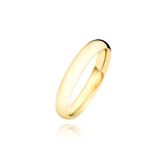 Aliança de Ouro 18k Feminina Anel Liso 3mm Banhada a Ouro 18k