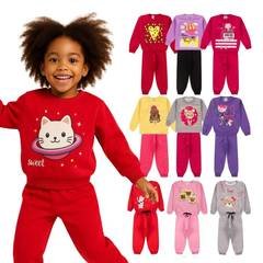 Kit 4 Peças Conjuntos Moletom Infantil Menina 1 ao 14 Feminino Outono Inverno