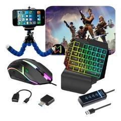 Kit Gamer Teclado One Hand 3.0 Mouse + Acessorios V8/tipo C