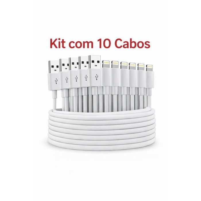 Kit 10 Cabos Lightning para Iphone - 1 Metro