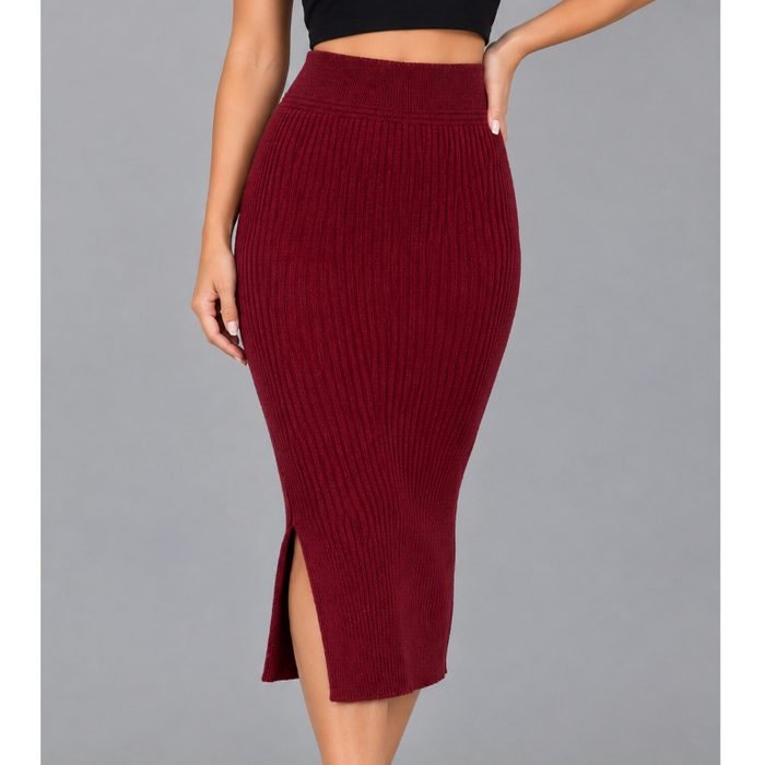 Saia Feminina Com Fenda Lateral Modelagem Perfeita No Corpo Midi Casual Sensualidade Elegância Suplex Premium