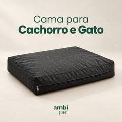Cama Pet Retangular Ambipet Sustentável Cães e Gatos Espuma Reciclada Capa Removível Lavável P M G