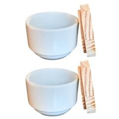 Kit 2 Porta Treco, Condimentos, Mantimentos 180ml Porcelana