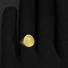 Anel Feminino Ajustável Delicado Texturizado Banhado a Ouro 18k