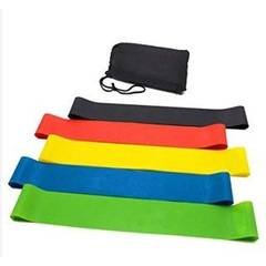 Kit 5 Faixas Elásticas Mini Band Para Exercícios Em Casa com 5 Níveis de Resistê