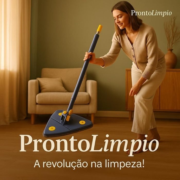 Mop Giratório 360° Triangular Limpeza Eficiente Piso