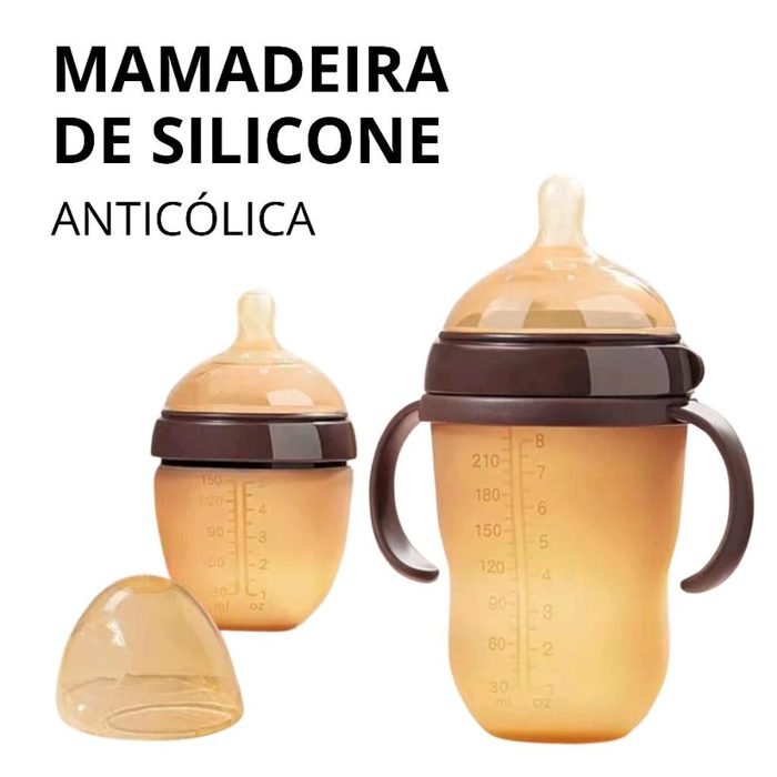 Kit Mamadeira Silicone Imita Seio De Mãe 240ml E 150ml 2pcs