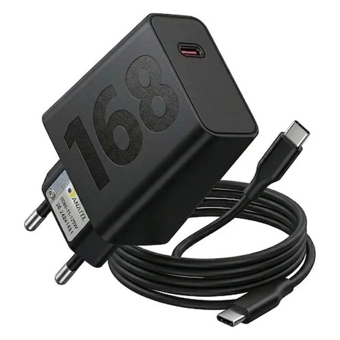 Carregador Turbo 168W Fonte e Cabo Tipo C 6A Carga Ultra Rápida Compatível Com M