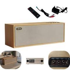 Soundbar de Madeira Caixa de Som para TV 2.0 Canais 100W RMS Bluetooth 5.3 DSP Áudio Home Theater