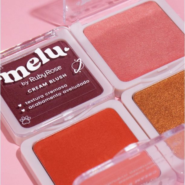 Cream Blush Cremoso Aveludado Melu Ruby Rose Blush Maquiagem Rosto Bochechas