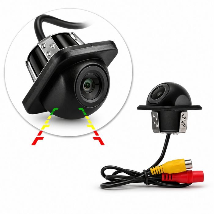 Camera De Ré Tartaruga 170° 480p Roadstar RS-202BR Com Linhas de Estacionamento IP67 - IP68