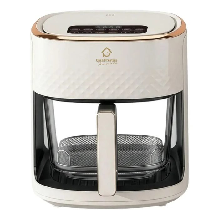 Airfryer De Luxo 110v Ou 220v Gourmet Forma De Vidro Creme