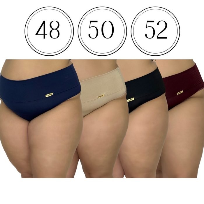 KIT 3 Calcinha Plus size 48 50 52 cinta pala compressão pós parto