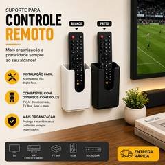 Suporte Controle Remoto Parede TV Ar Condicionado TV Box Soundbar Organizador com Fita Dupla Face