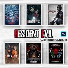 Kit Placas Decorativas Quadros Resident Evil Videogames Gamers Games